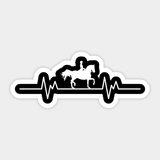 Dressage Heartbeat White Sticker